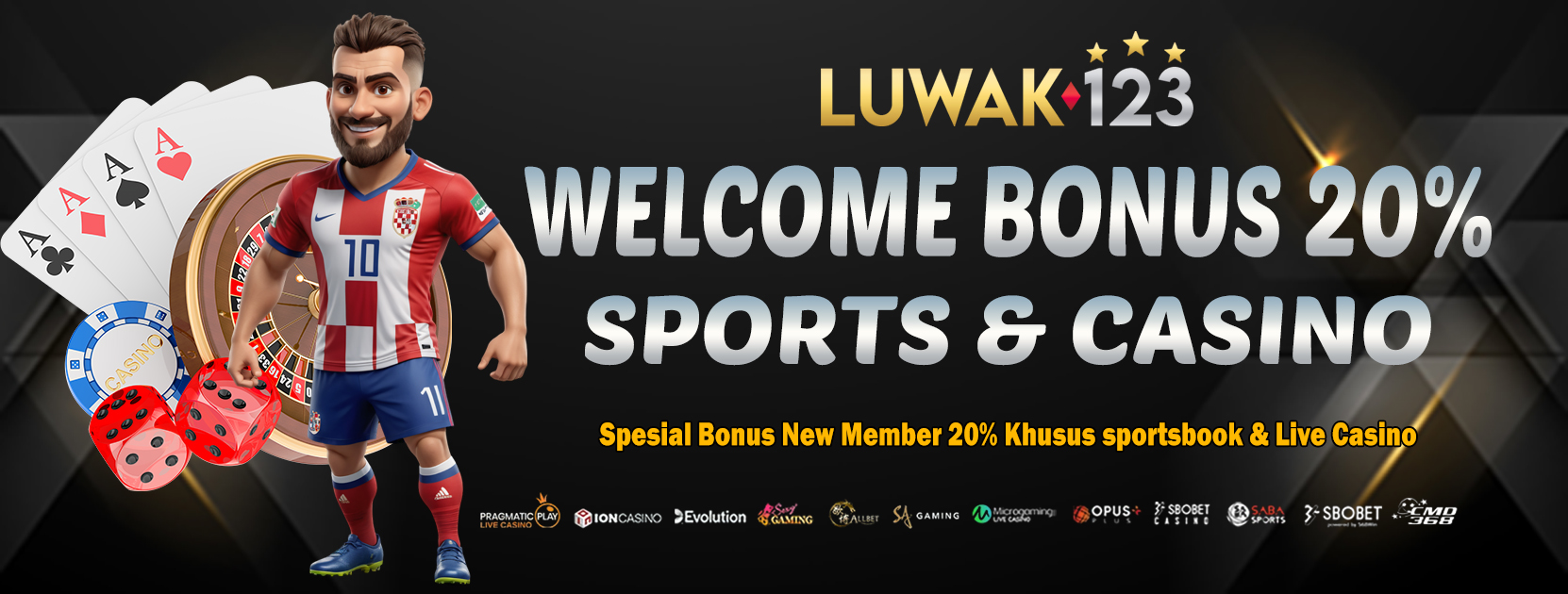 WELCOME BONUS SPORTSBOOK & CASINO 20%